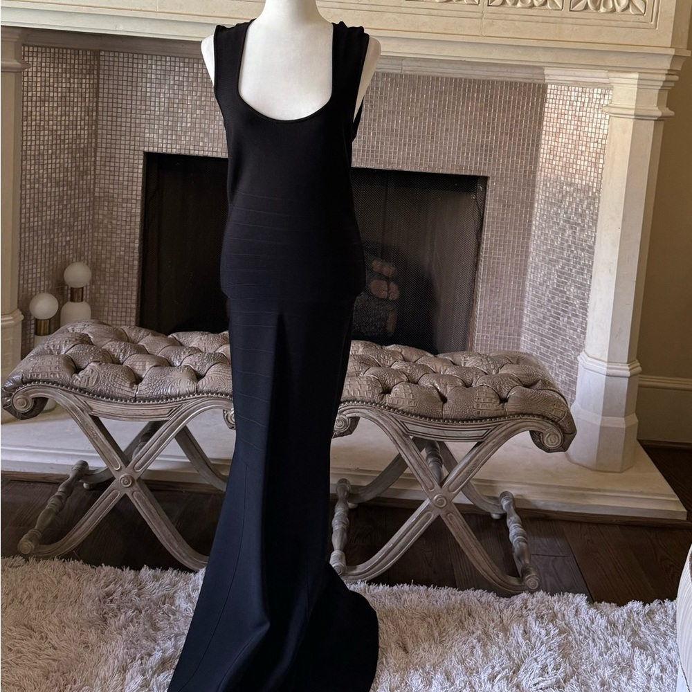 all black bondage maxi dress